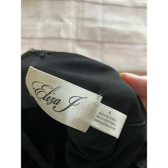 Eliza J Women's Jersey Black And Red Floral Ball Gown - 4 - Picture 3 of 13